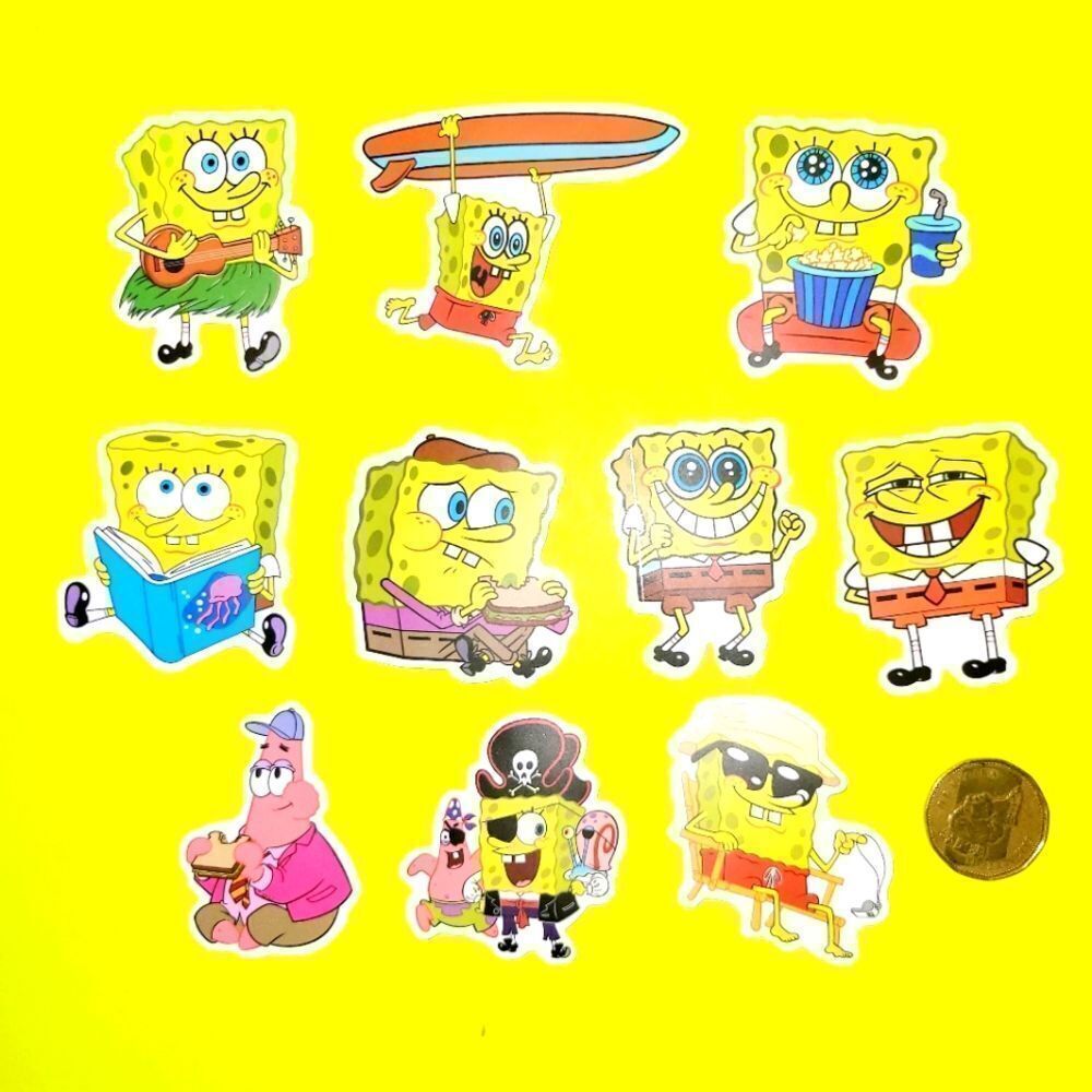 3/$20 Brand New 10x Waterproof Spongebob Stickers #4